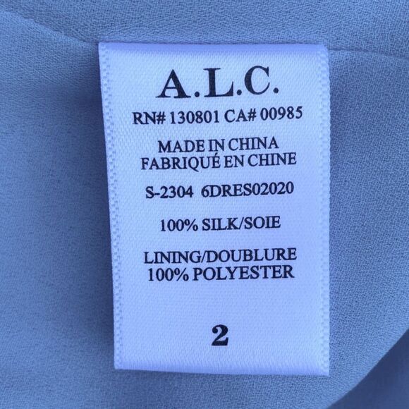 NWT New! A.L.C. 100% Silk Courtney Floral Dress in Blue Grotto Multi. Size 2. - Picture 12 of 13